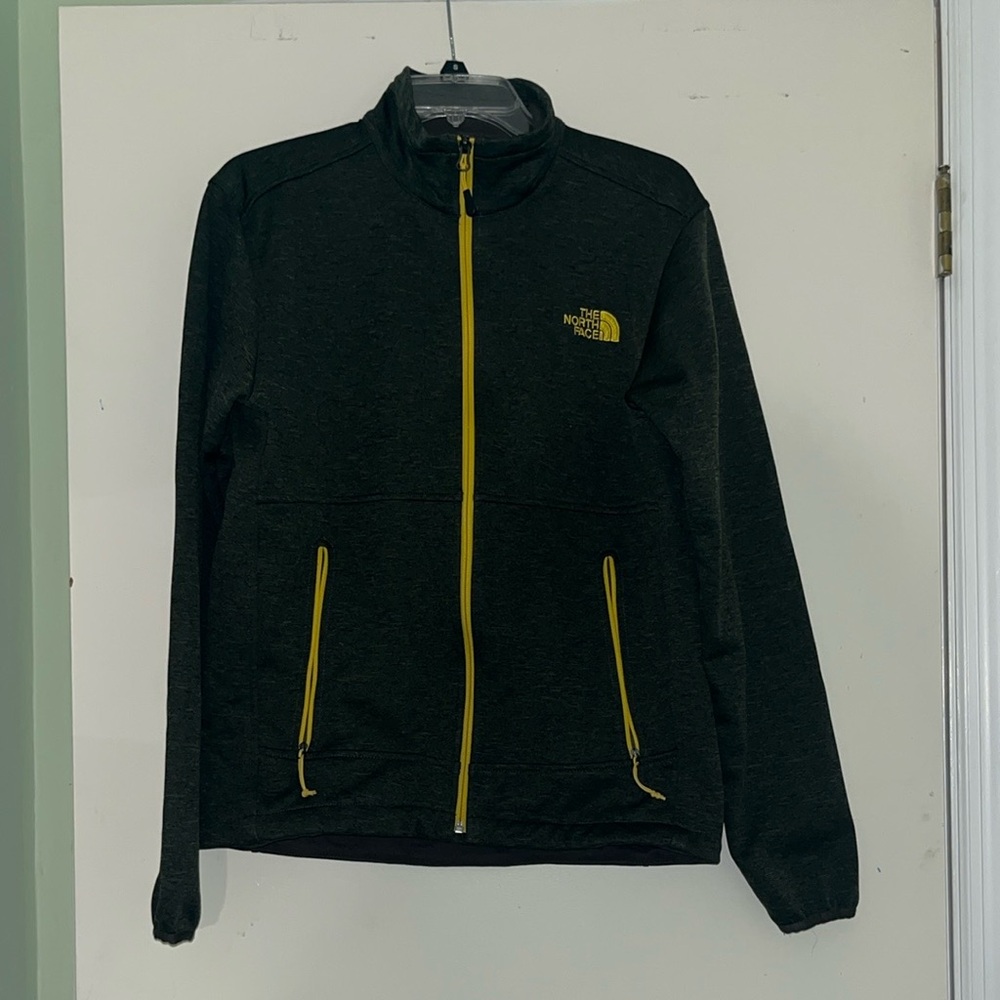 Men’s The North Face Dark Gray/Green and Yellow Canyonwall (A4C4) Zip-Up Jacket